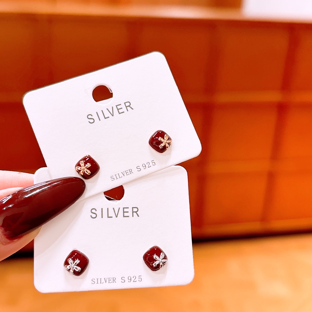 Hochglanzpoliertes Silber Ohrringe Süß Geburtstag Silber