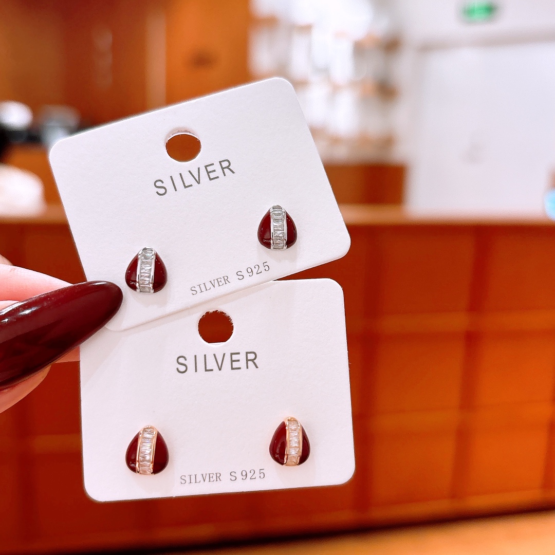 Fine Silver Earrings Ins Style Father's Day Gold