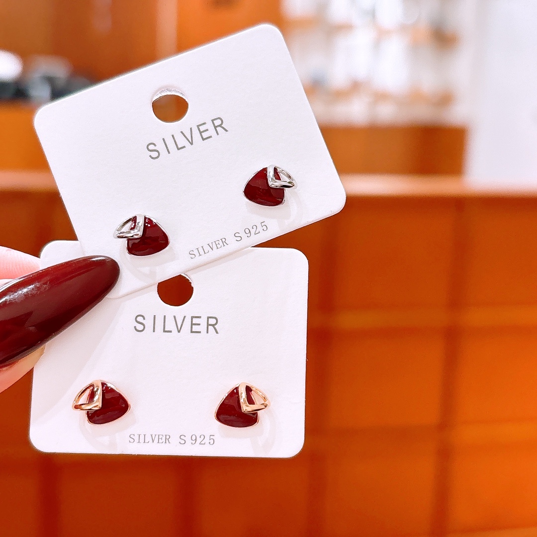 925 Silver Earrings Gentle New Year Gold