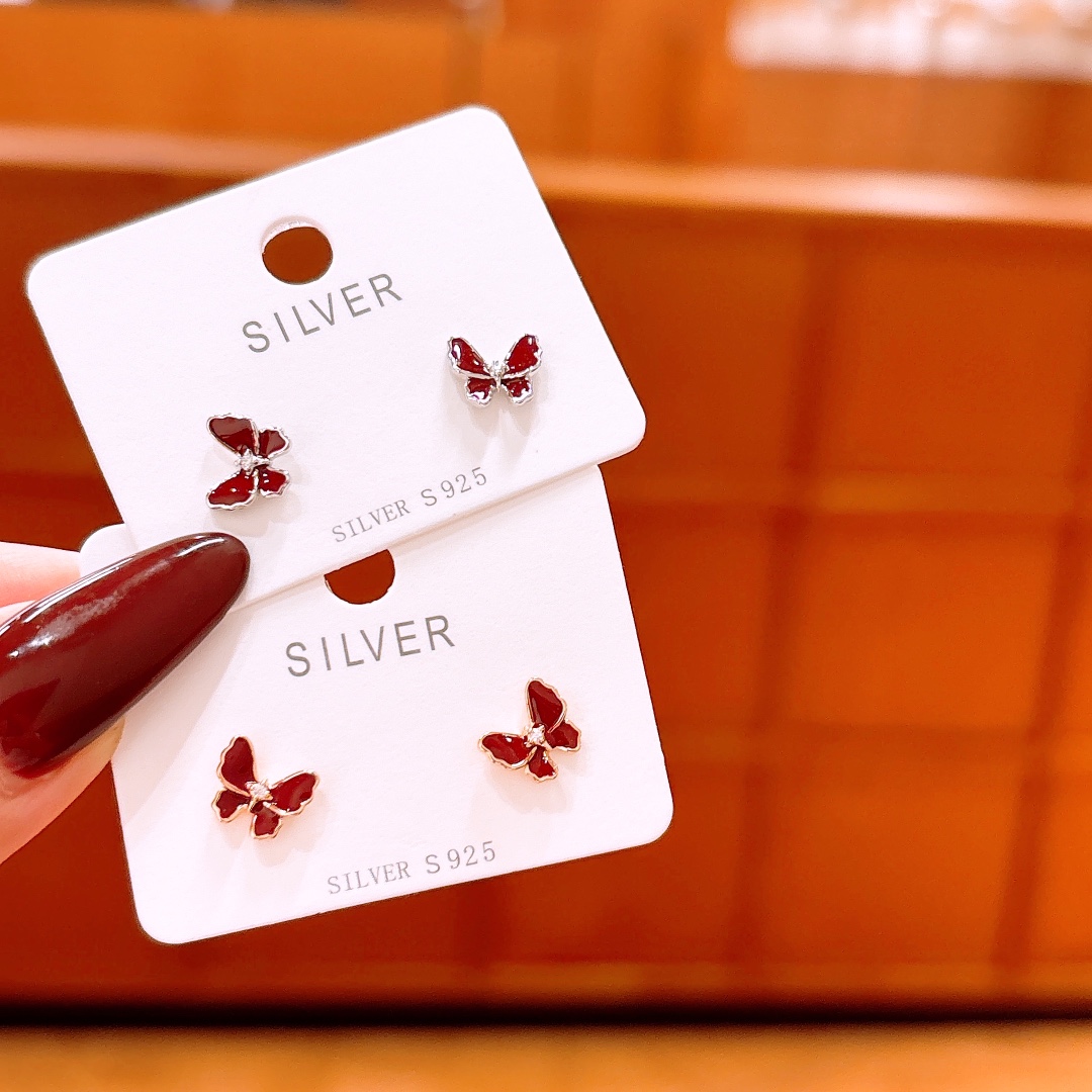 925 Silver Earrings Korean Style Engagement Gold