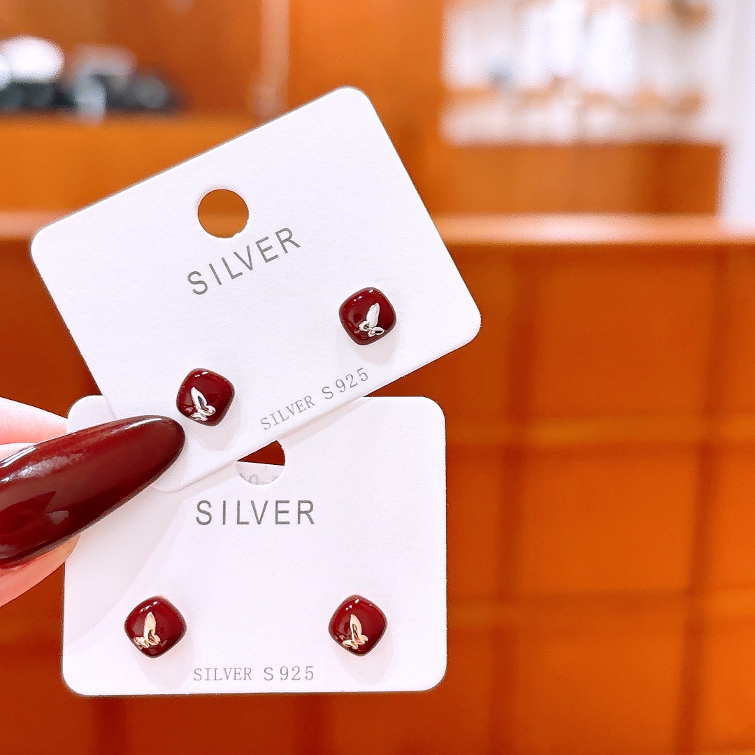 925 Silver Earrings Artistic Confession Gold