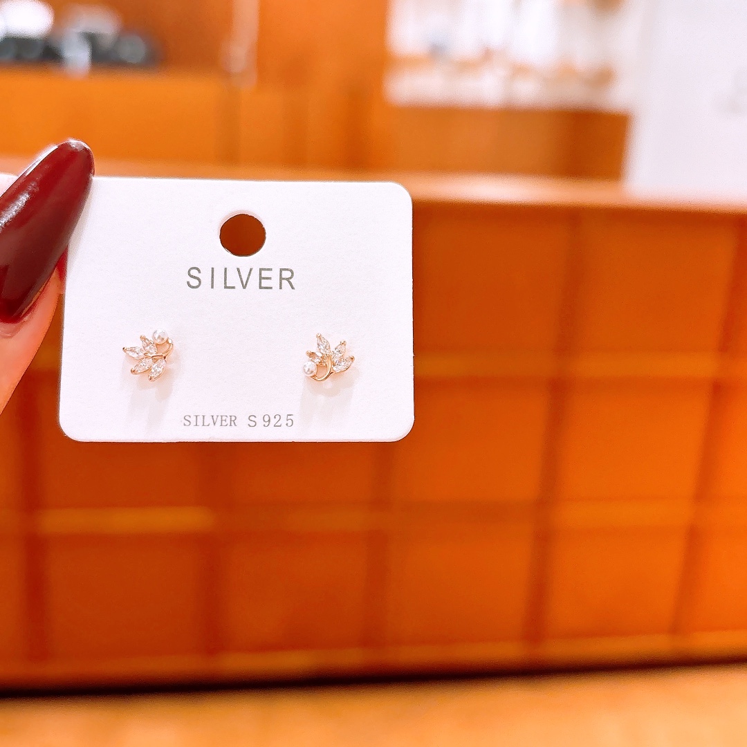 Fine Silver Earrings Ultra Minimal Annual Party Gold