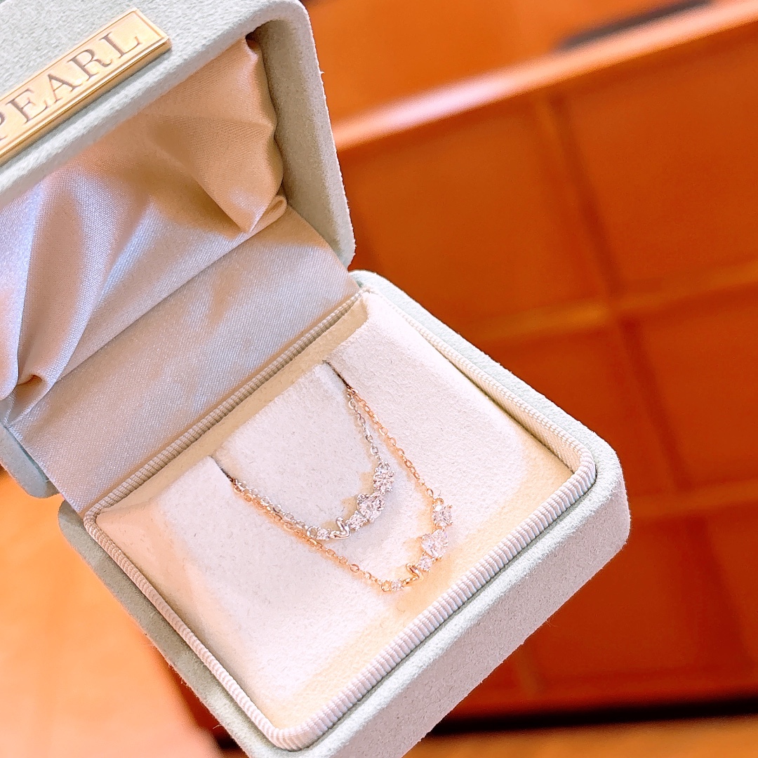 S925 Sterlingsilber Kette Schick Muttertag Gold