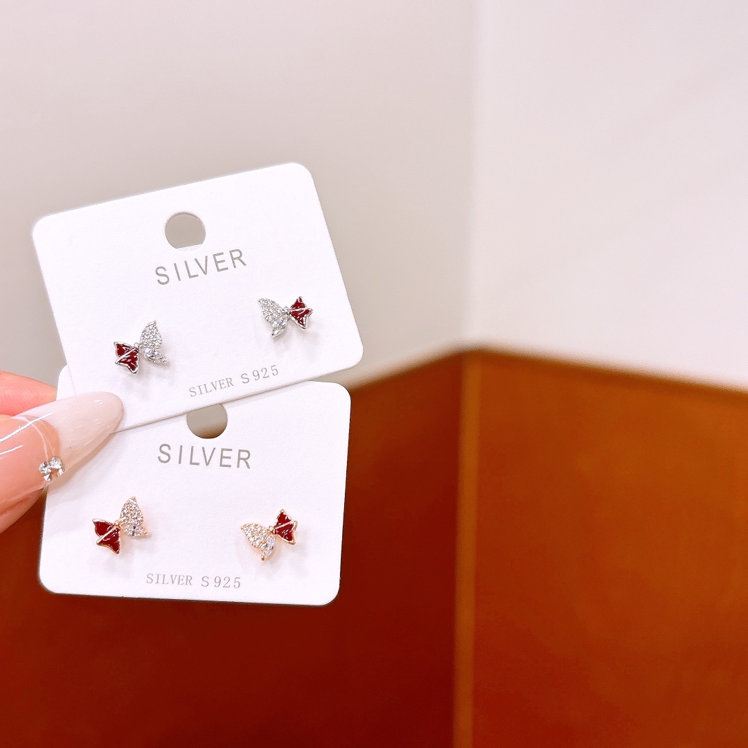 S925 Sterling Silver Earrings Ins Style New Year Silver