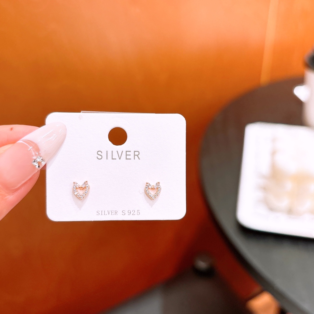 Low Allergy Silver Earrings Cute Engagement Gold