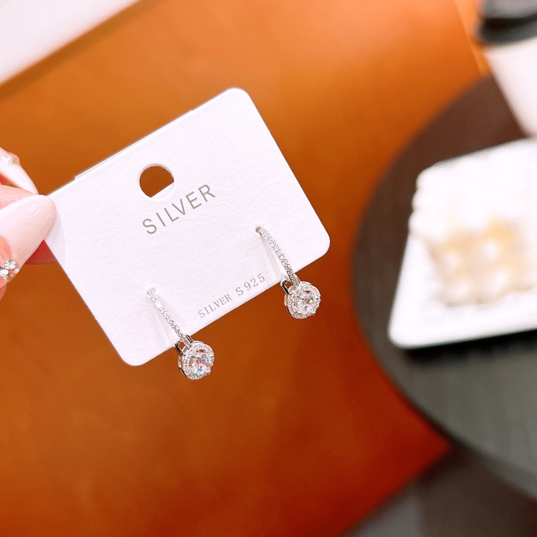 Hypoallergenic Silver Drop & Thread Earrings Ultra Minimal Birthday