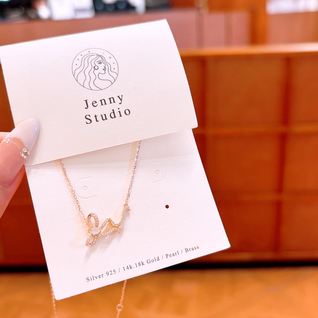 High Polish Silver Necklace Delicate Christmas Gold