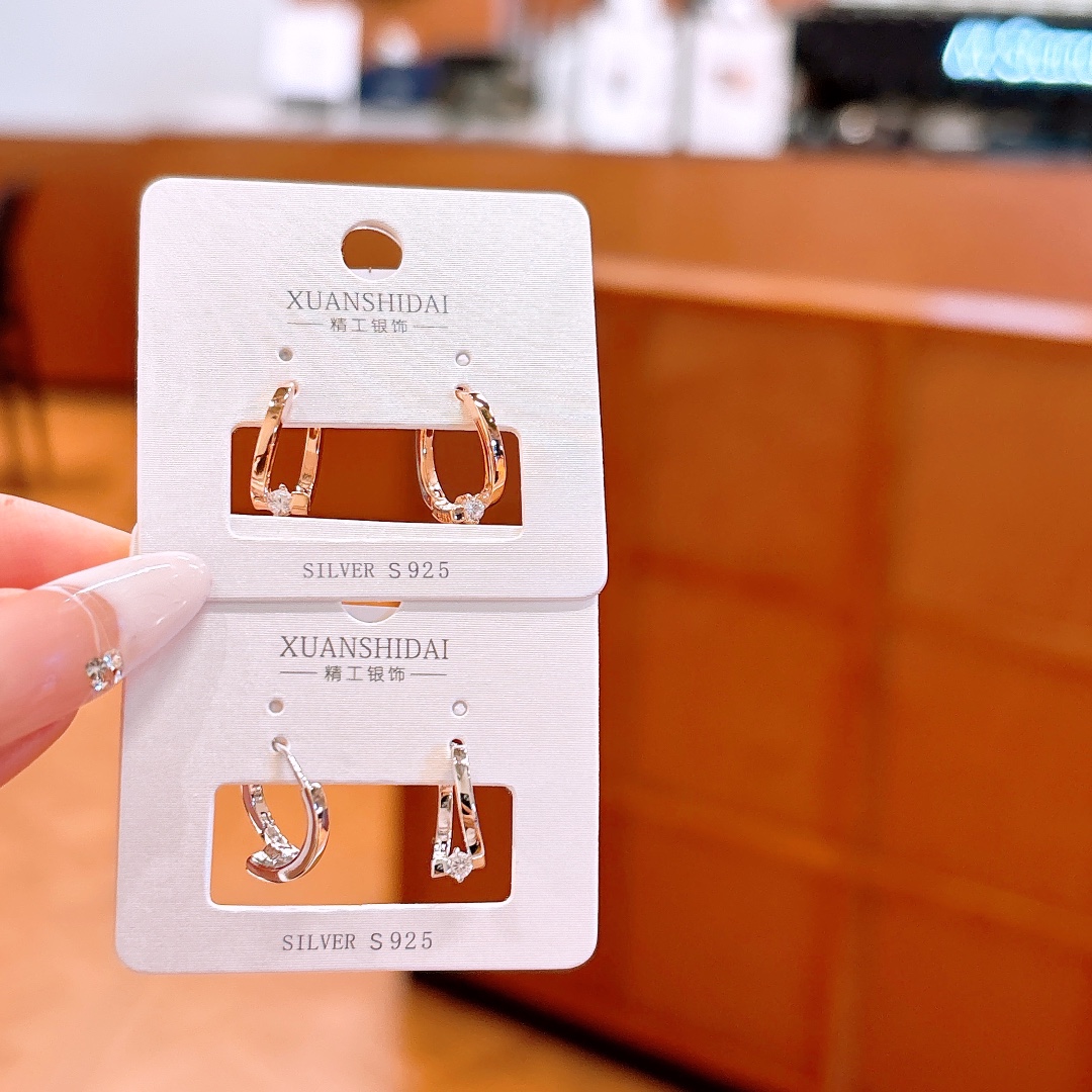 Solid Silver Ear Cuffs Ethereal Spring Festival Silver