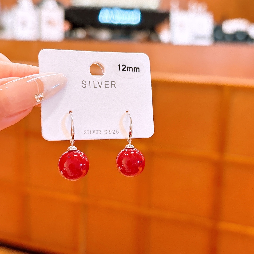 甘辛低アレルギー銀ドロップ＆スレッドイヤリングゴールド バレンタインデー