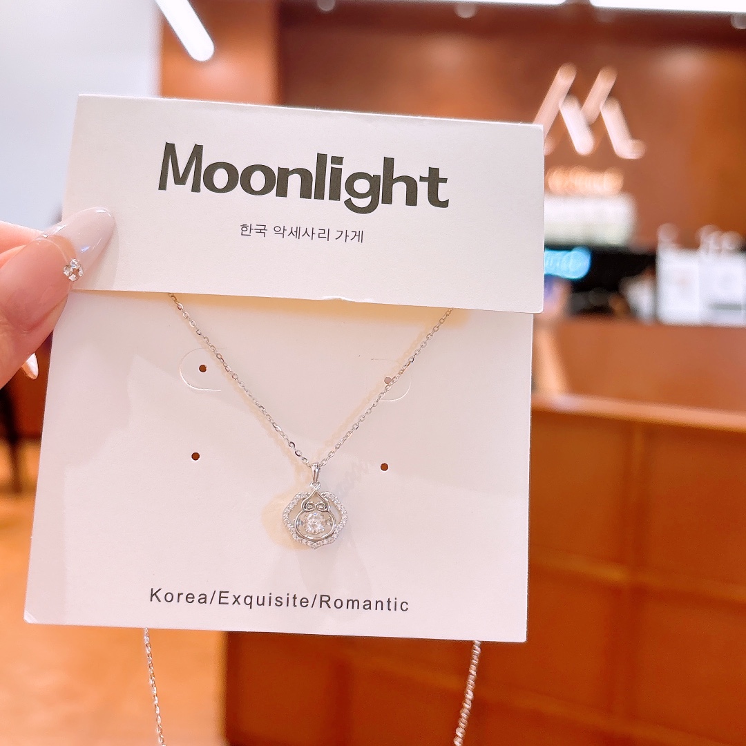 遊び心純銀モアッサナイトネックレスゴールド 父の日