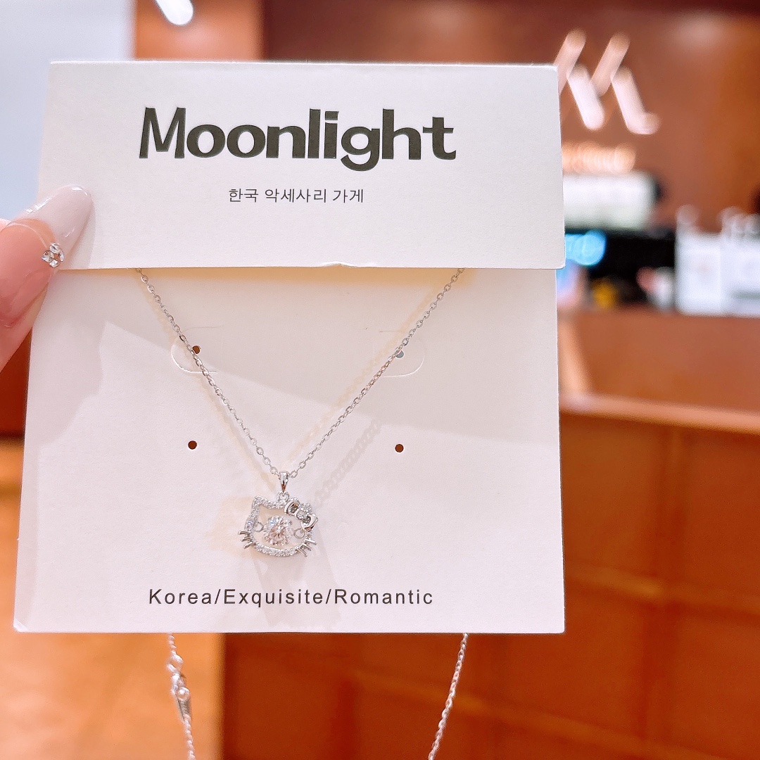 ユニーク925シルバーモアッサナイトネックレスゴールド 父の日