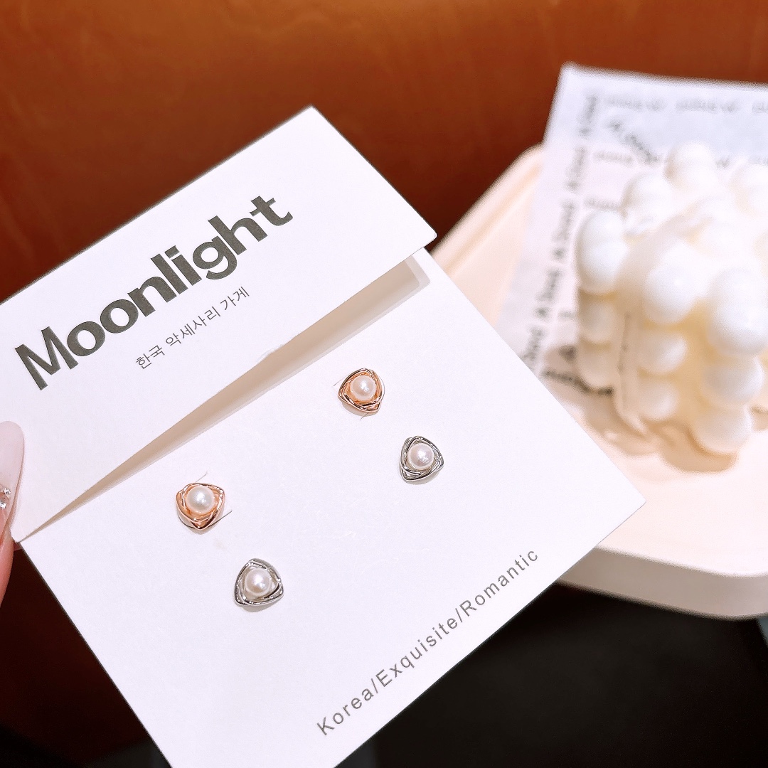 Hypoallergenic Silver Earrings & Necklace Set Forest Proposal Gold