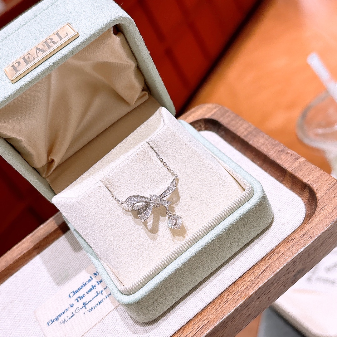 Allergiearmes Silber Moissanit Kette Wald Neujahr Silber