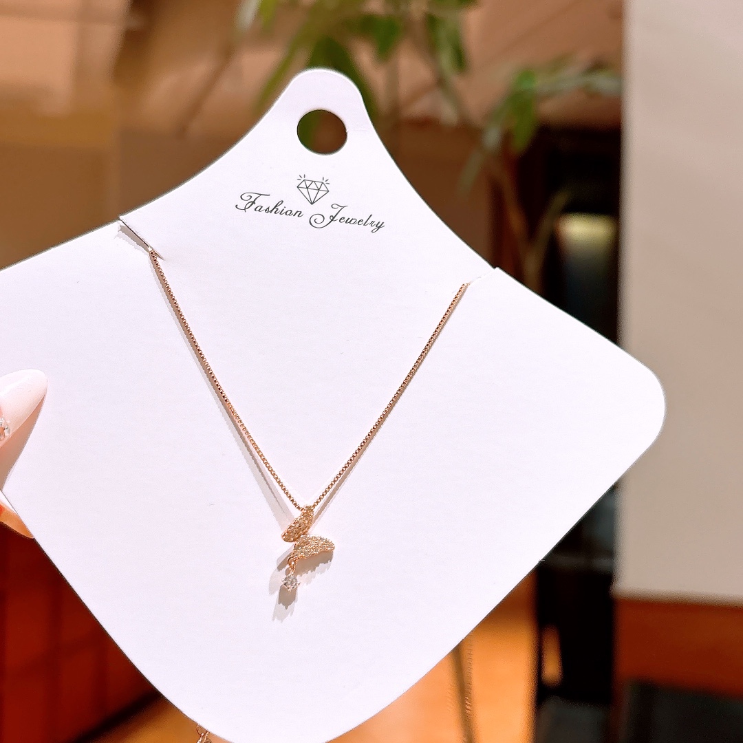 High Polish Silver Necklace Korean Style Gift for Her Silver