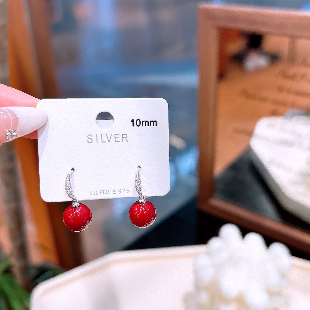 ラグジュアリー低アレルギー銀ドロップ＆スレッドイヤリングシルバー 年次パーティー