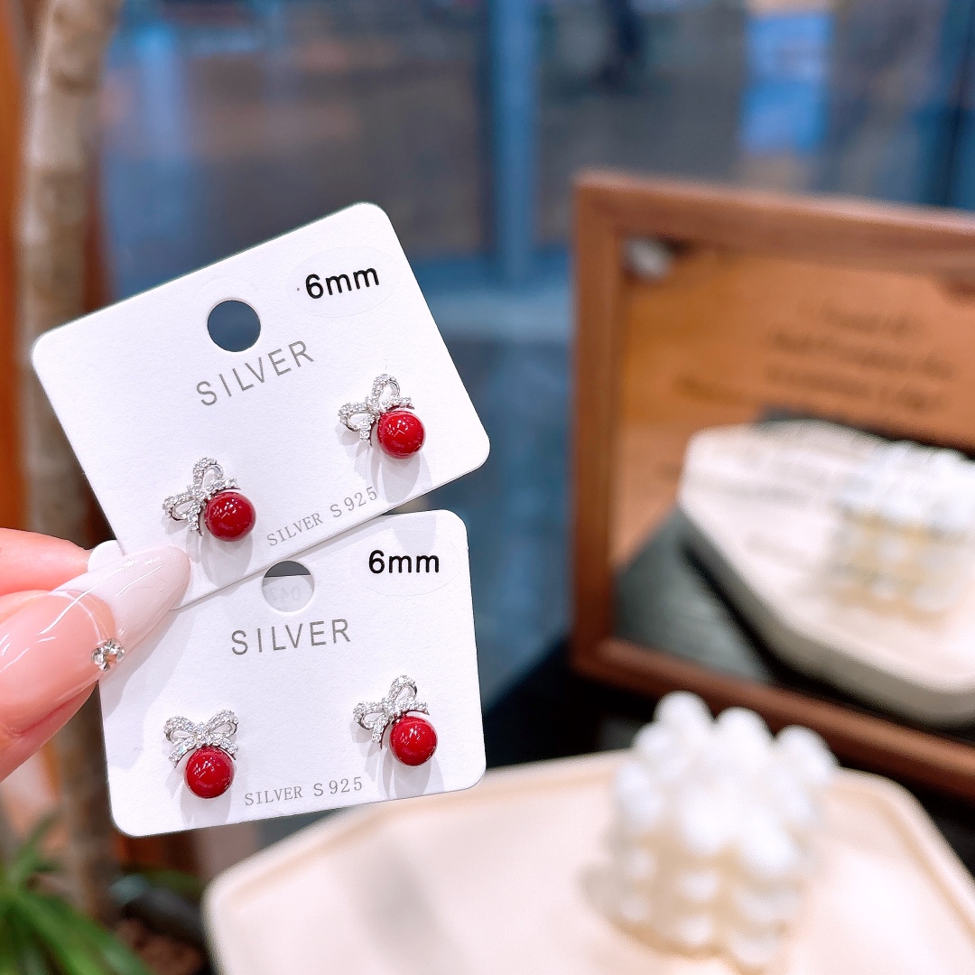 Fine Silver Earrings Light Luxury Banquet Gold