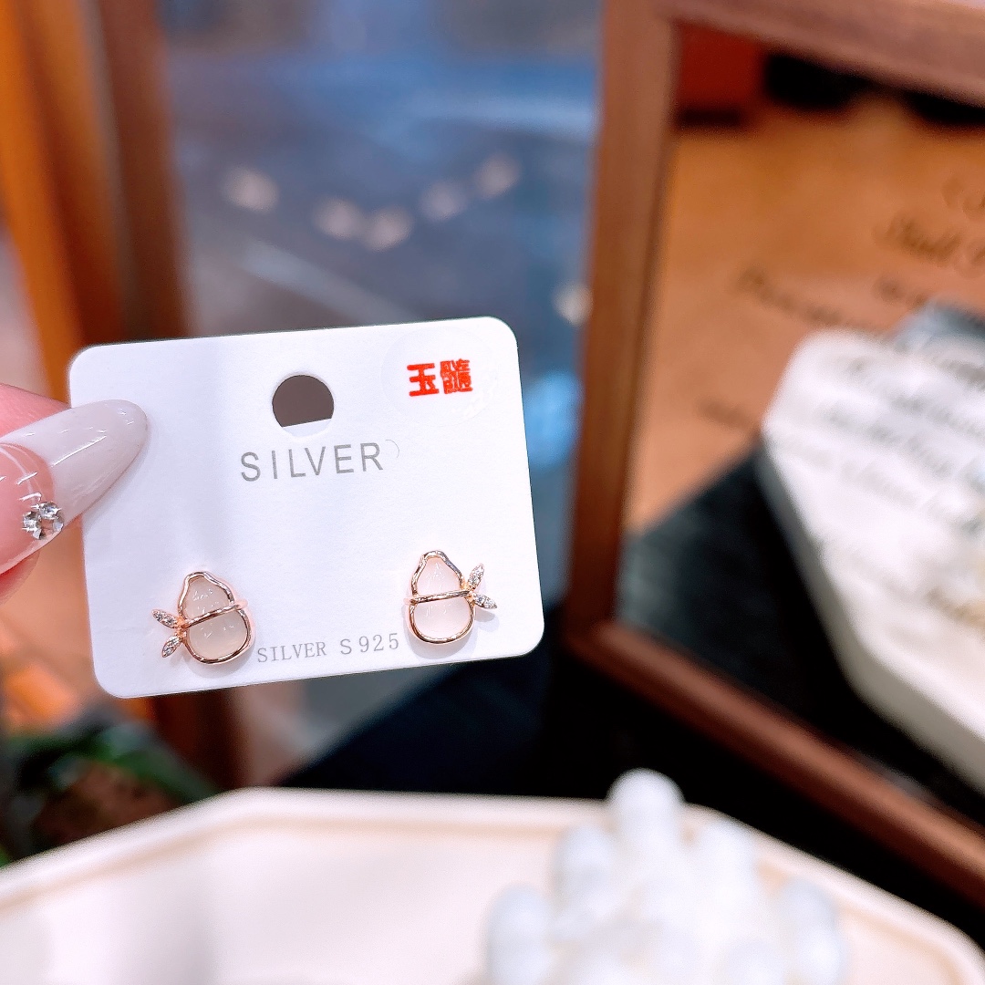 S925 Sterling Silver Earrings Delicate Anniversary Gold