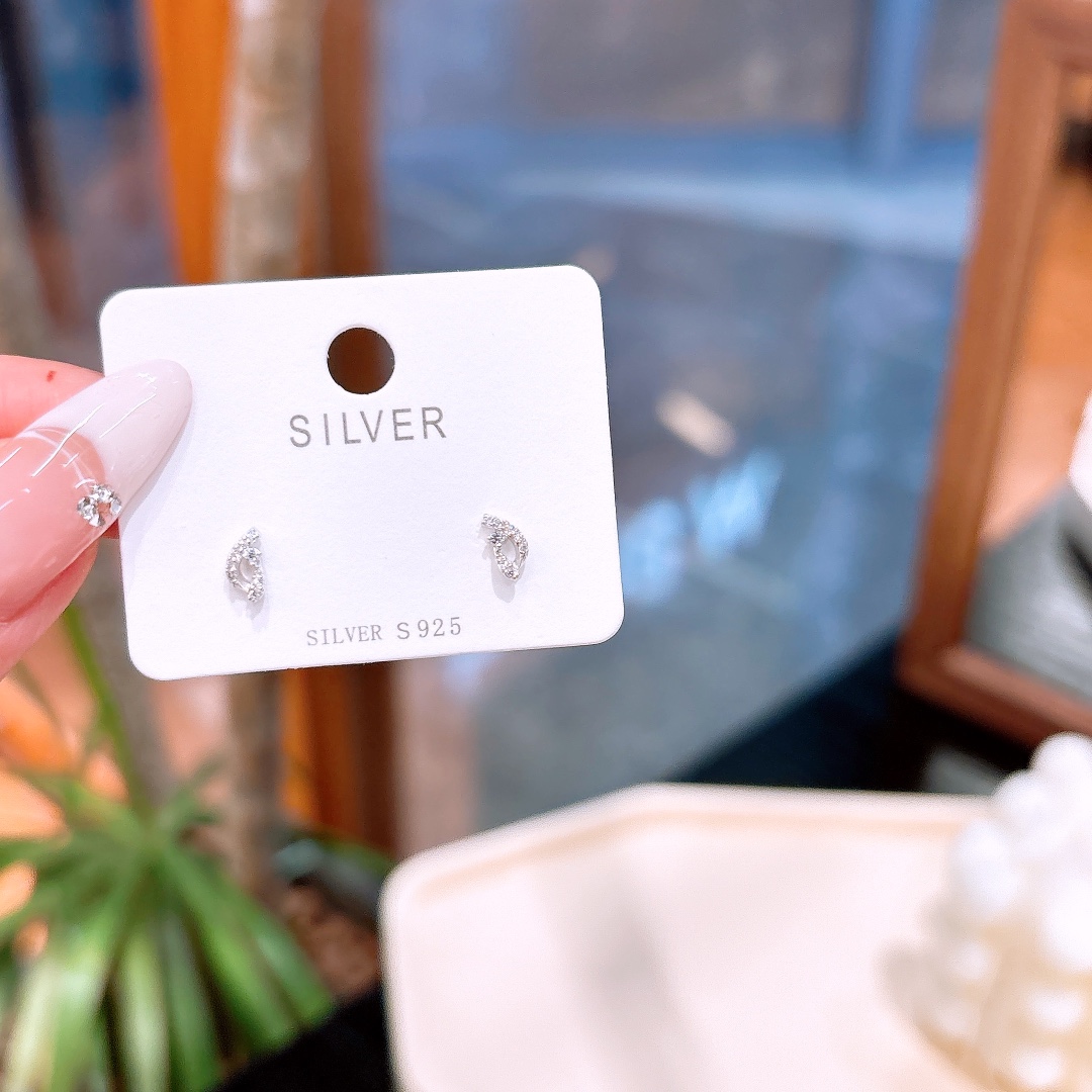 Fine Silver Earrings Ins Style Father's Day Silver