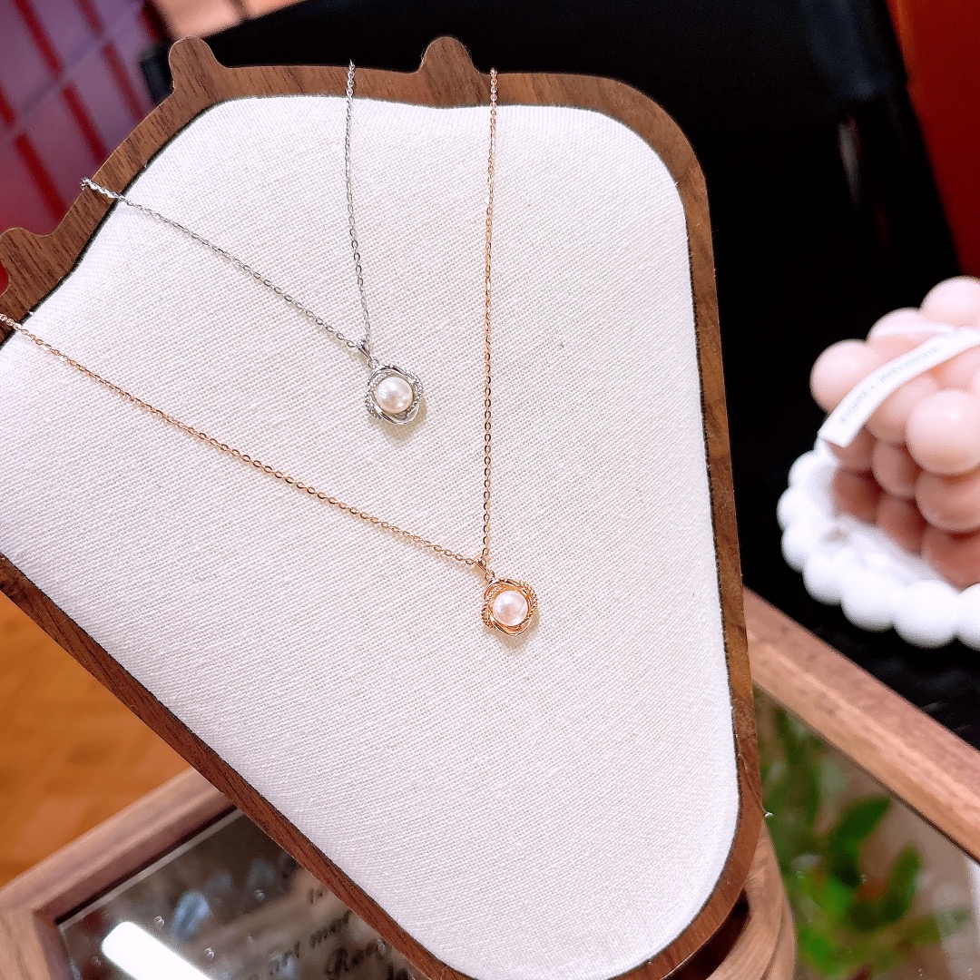 Nickel Free Silver Earrings & Necklace Set Delicate Graduation Gold