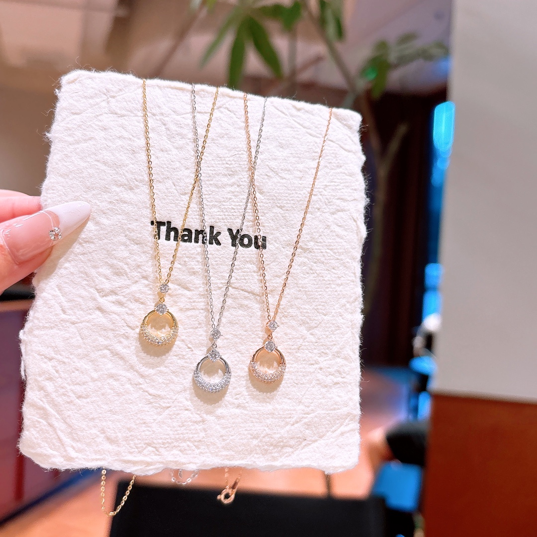 S925 Sterling Silver Necklace Forest Travel Gold