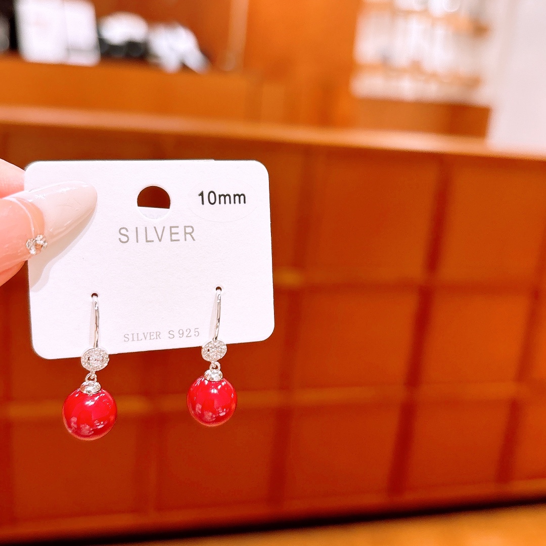 Low Allergy Silver Drop & Thread Earrings Cute Engagement Silver