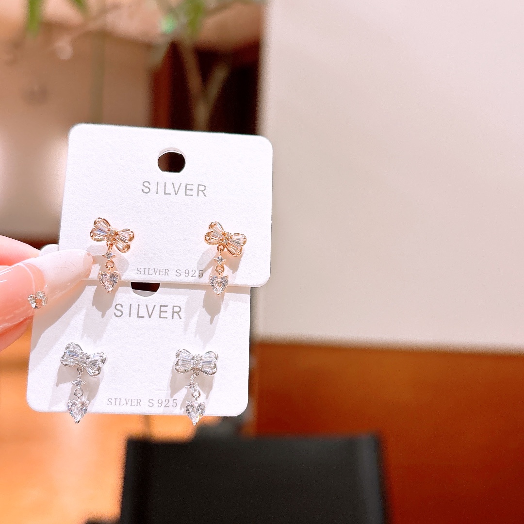 925 Silver Earrings Sweet & Cool Wedding Registration Silver