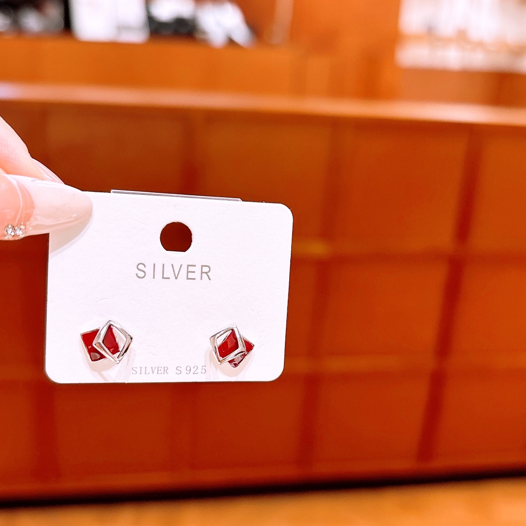 High Polish Silver Earrings Ins Style Travel Silver