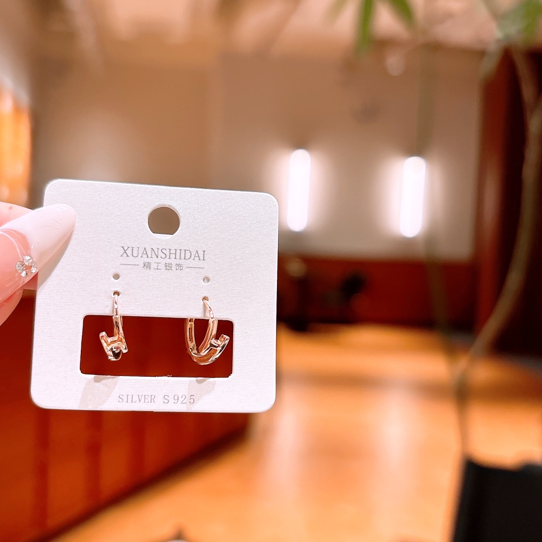 925 Silver Ear Cuffs Intellectual New Year Gold