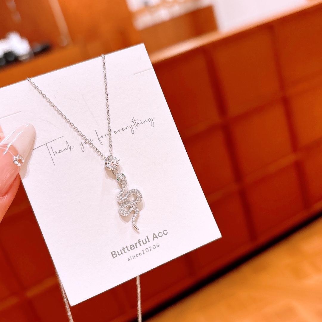 High Polish Silver Moissanite Necklace Playful New Year Gold