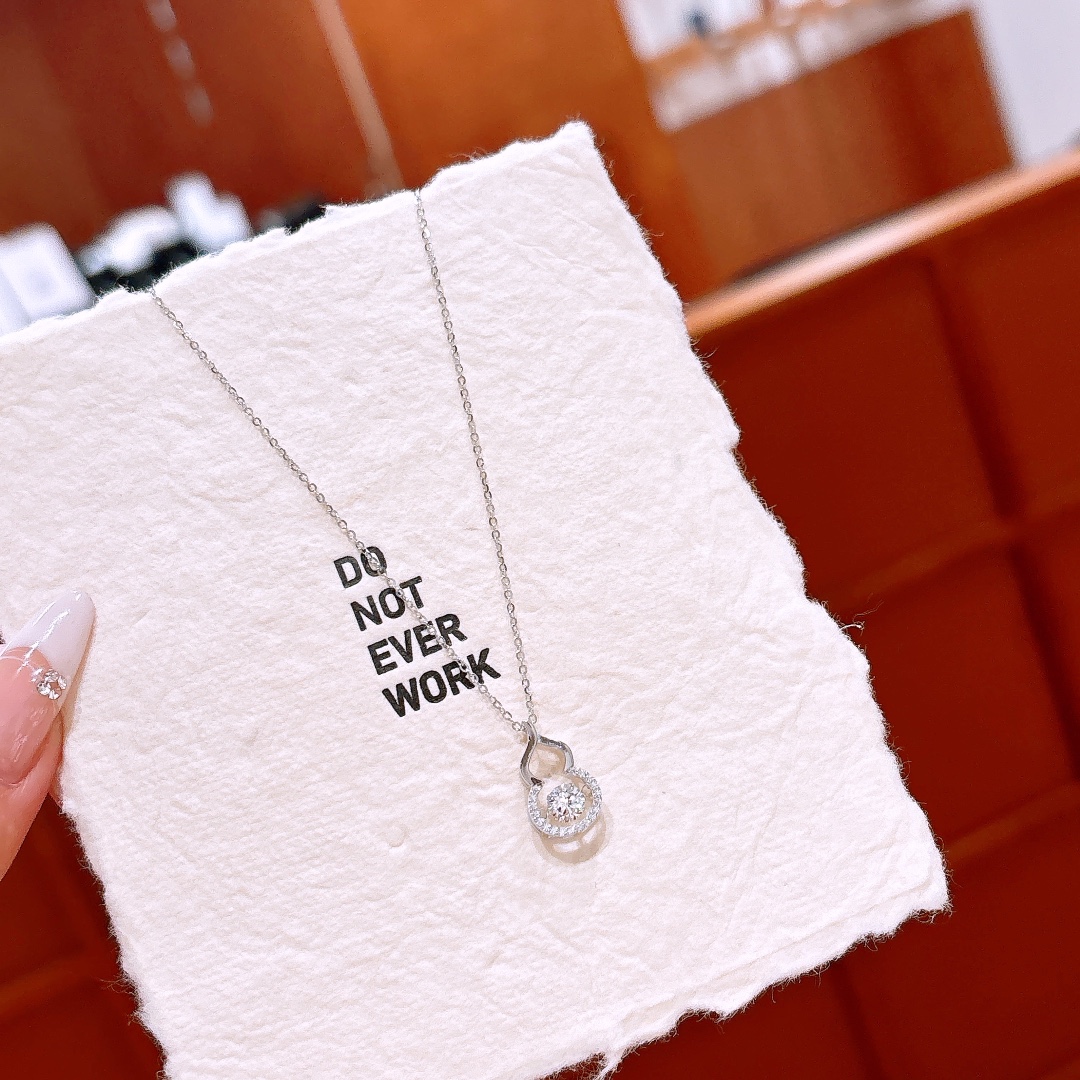 Nickel Free Silver Moissanite Necklace Sweet Engagement Gold