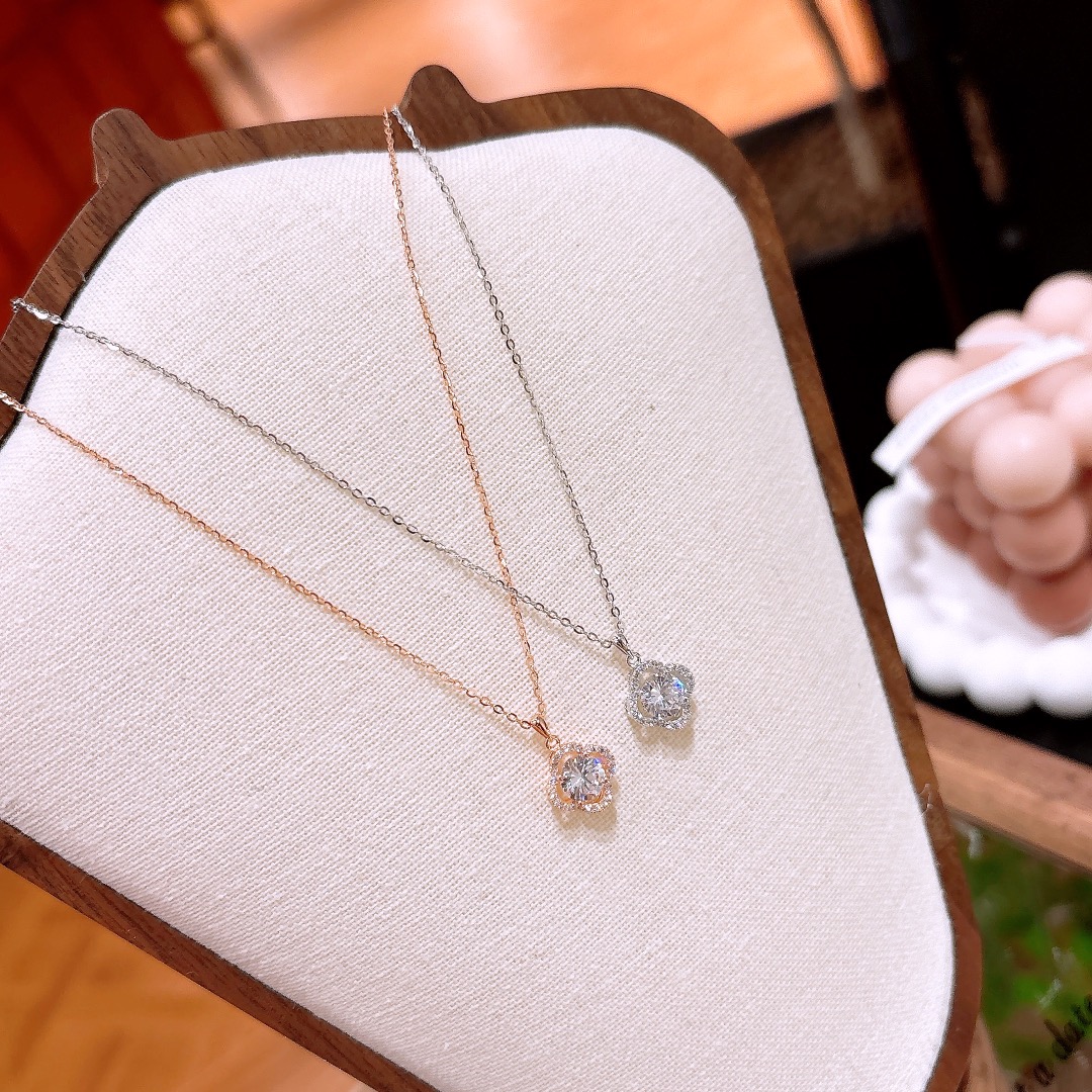 Solid Silver Earrings & Necklace Set Fashion Travel Gold