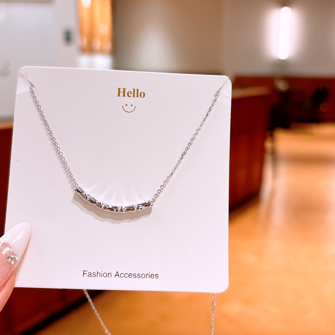 S925 Sterling Silver Necklace Fashion Everyday Wear Silver