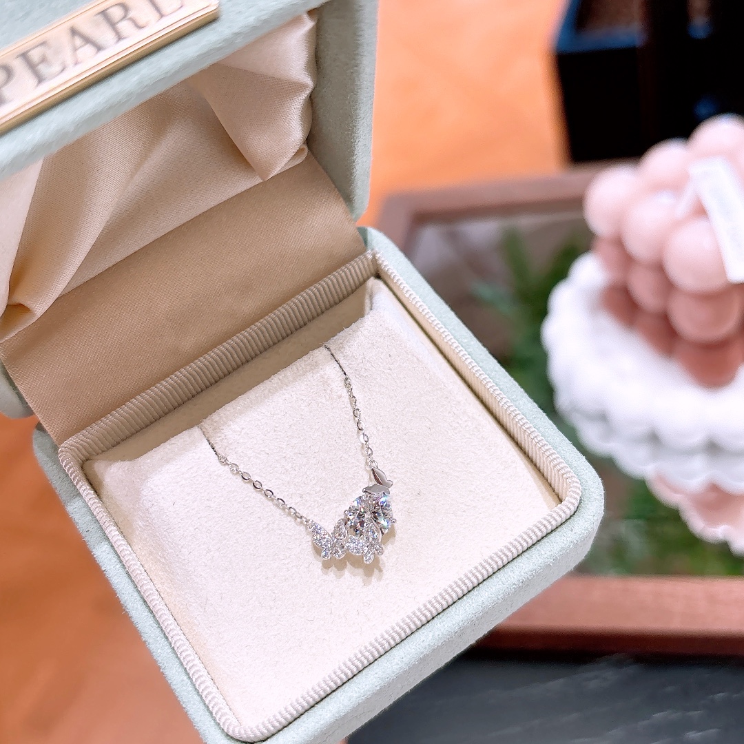 Nickel Free Silver Moissanite Necklace Gentle Wedding Registration