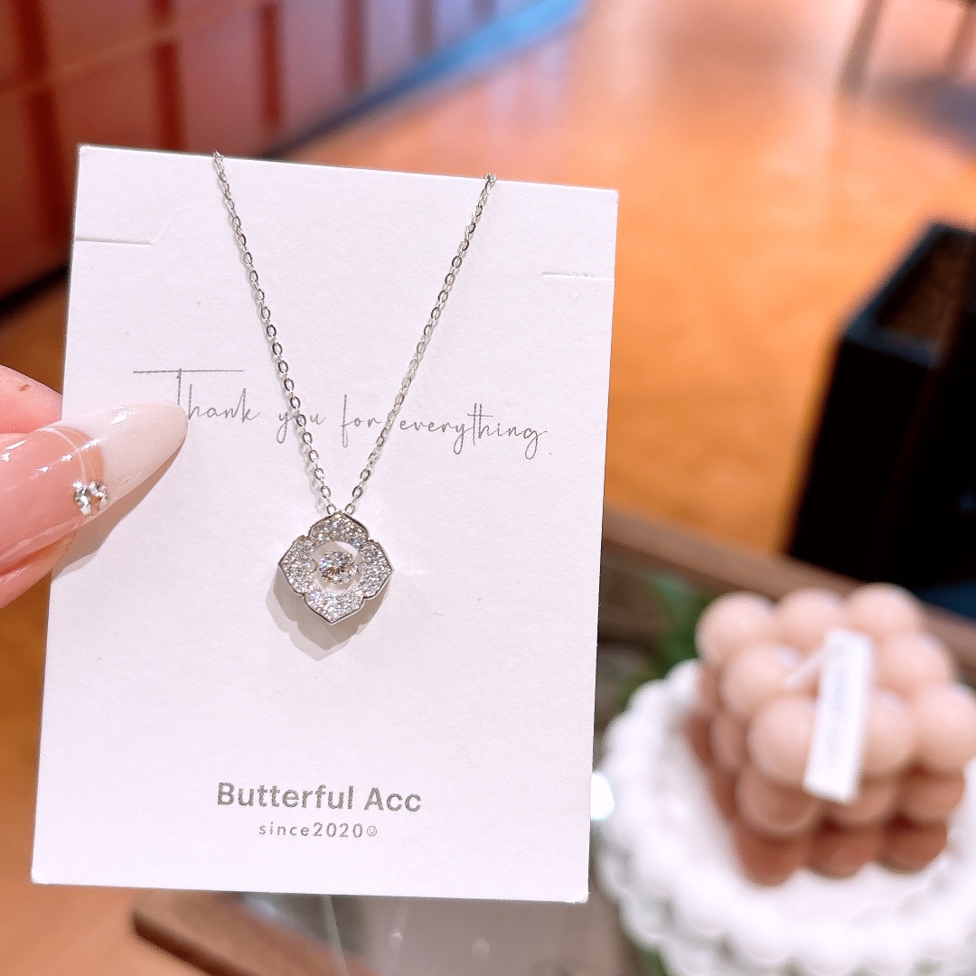 Hypoallergenic Silver Moissanite Necklace Ins Style Valentine's Day