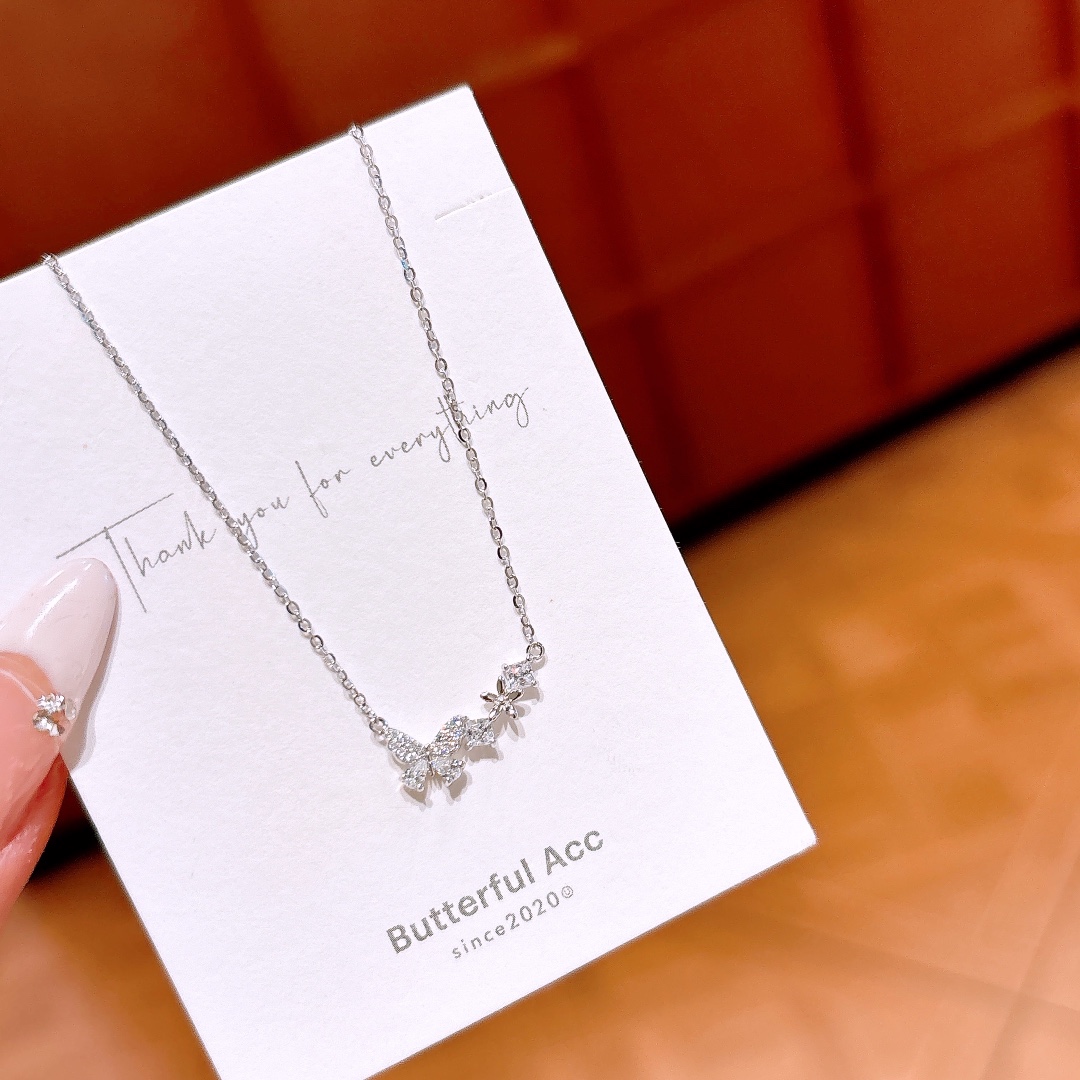 Low Allergy Silver Necklace Light Luxury Anniversary Silver