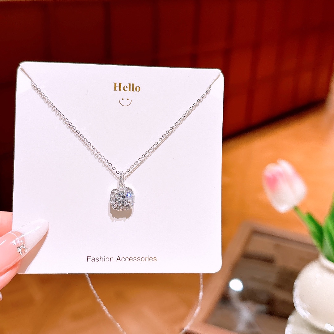 Low Allergy Silver Earrings & Necklace Set Ins Style Engagement Silver