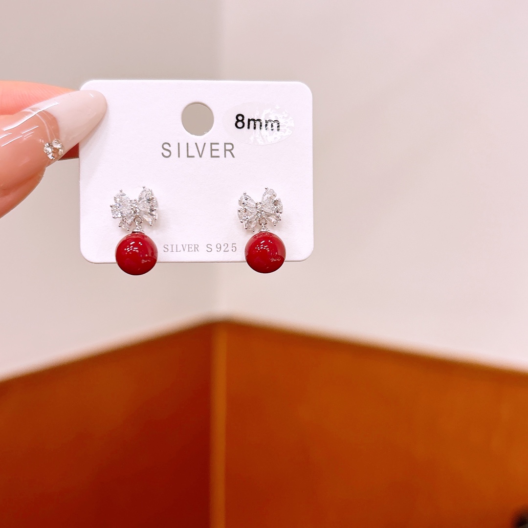 Solid Silver Earrings Lively Valentine's Day Gold