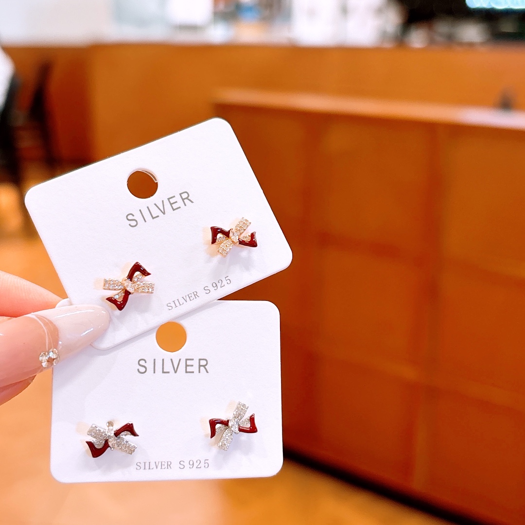 Fine Silver Earrings French Christmas Silver