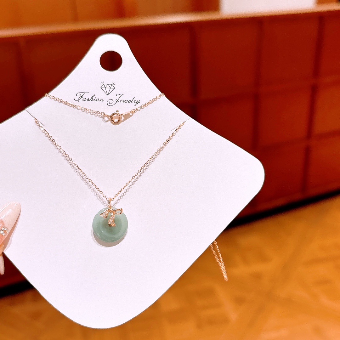 Low Allergy Silver Jadeite Necklace Pure Wedding Registration Silver