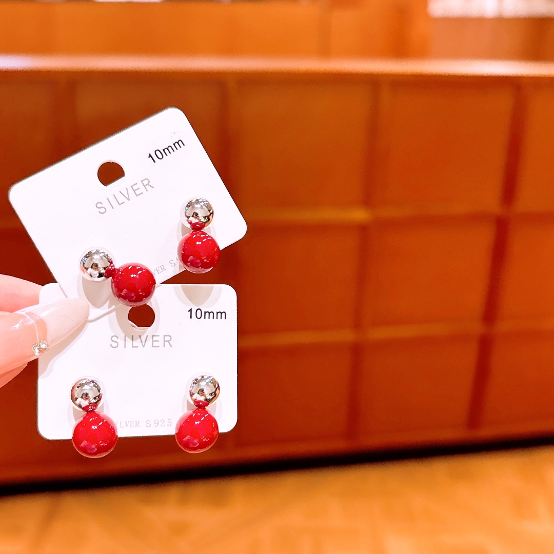 Solid Silver Earrings Korean Style Proposal Gold