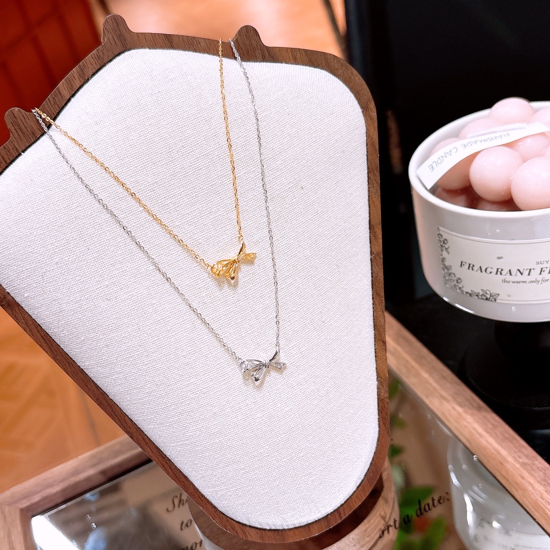 Solid Silver Necklace Delicate Everyday Wear Gold