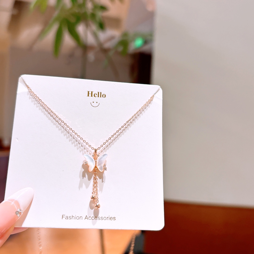 S925 Sterling Silver Necklace Artistic Wedding Favor Gold