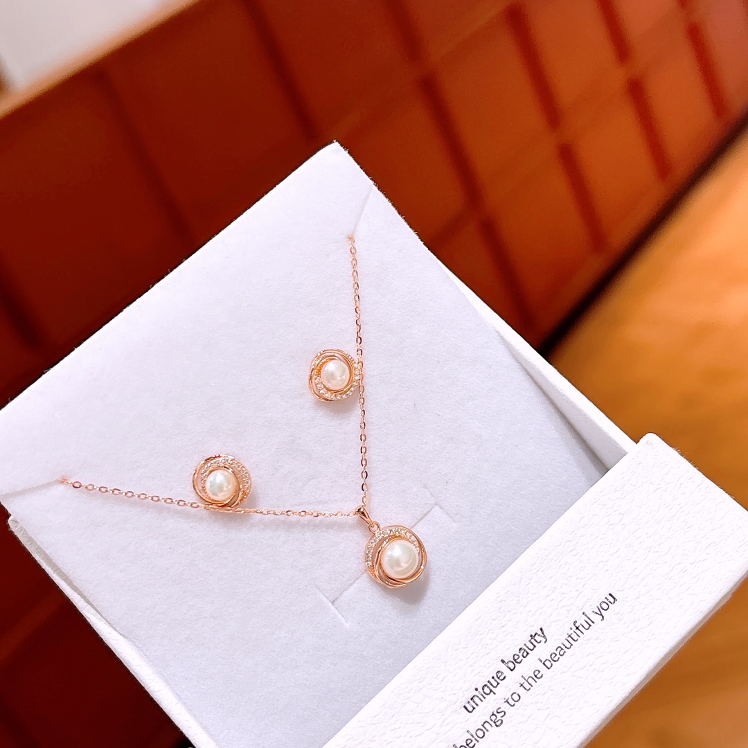 Low Allergy Silver Earrings & Necklace Set Fashion Wedding Favor