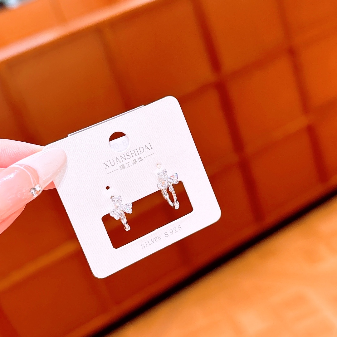 S925 Sterling Silver Ear Cuffs Minimalist Wedding Favor Silver