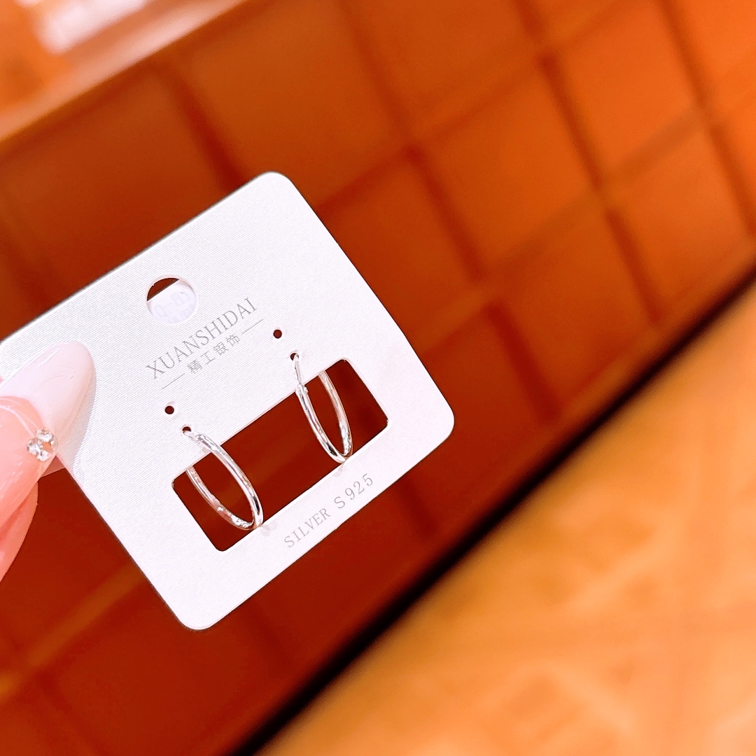 Nickel Free Silver Hoop Earrings Minimalist Workplace Silver