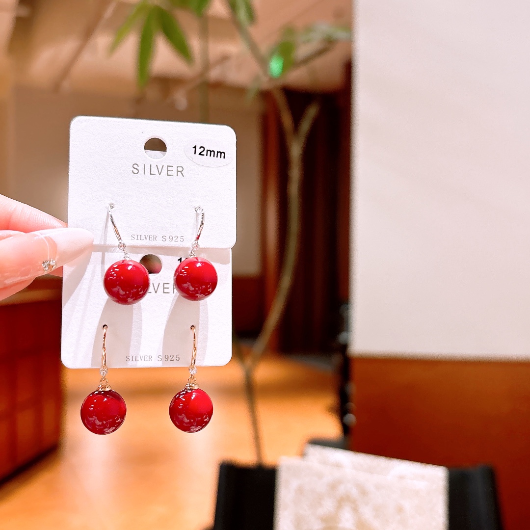 可愛い純銀ドロップ＆スレッドイヤリングシルバー 年次パーティー