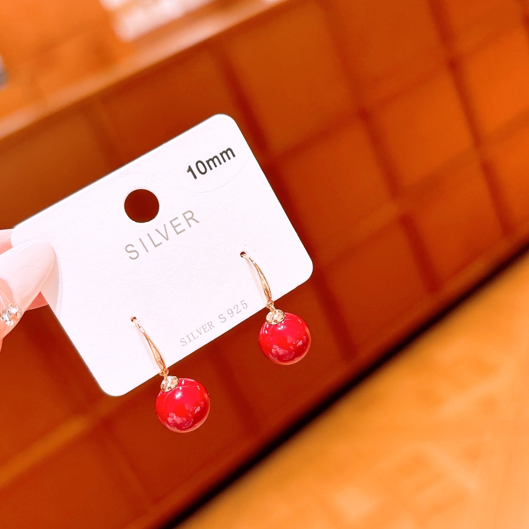 清純低アレルギー銀ドロップ＆スレッドイヤリングゴールド 職場