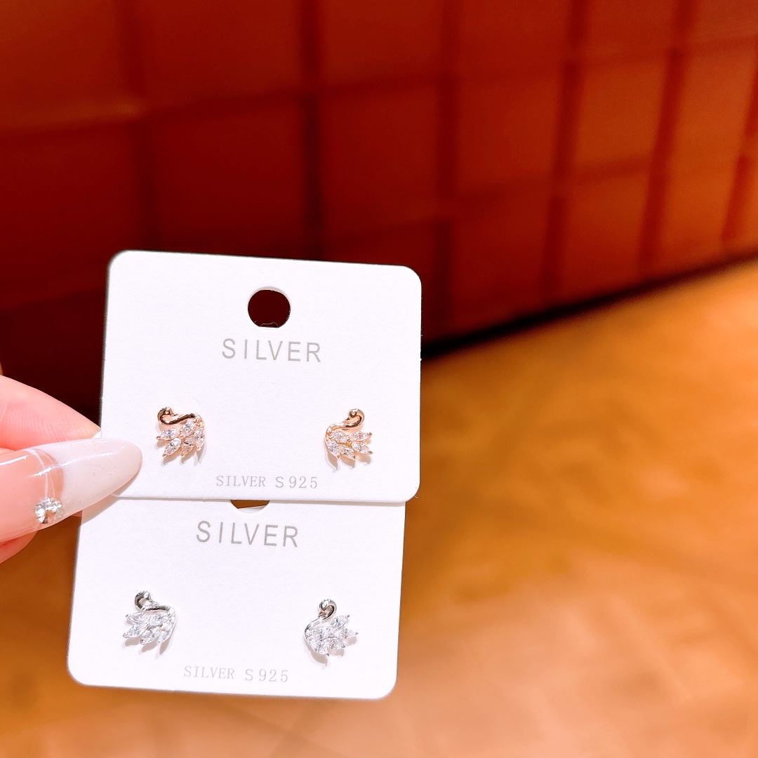 Low Allergy Silver Earrings Light Luxury Engagement Silver