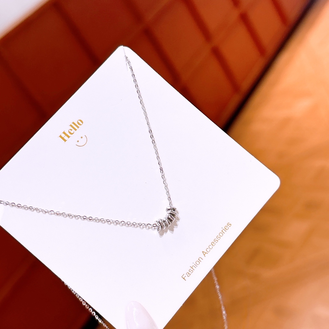 知性的S925スターリングシルバーネックレスシルバー 新築祝い