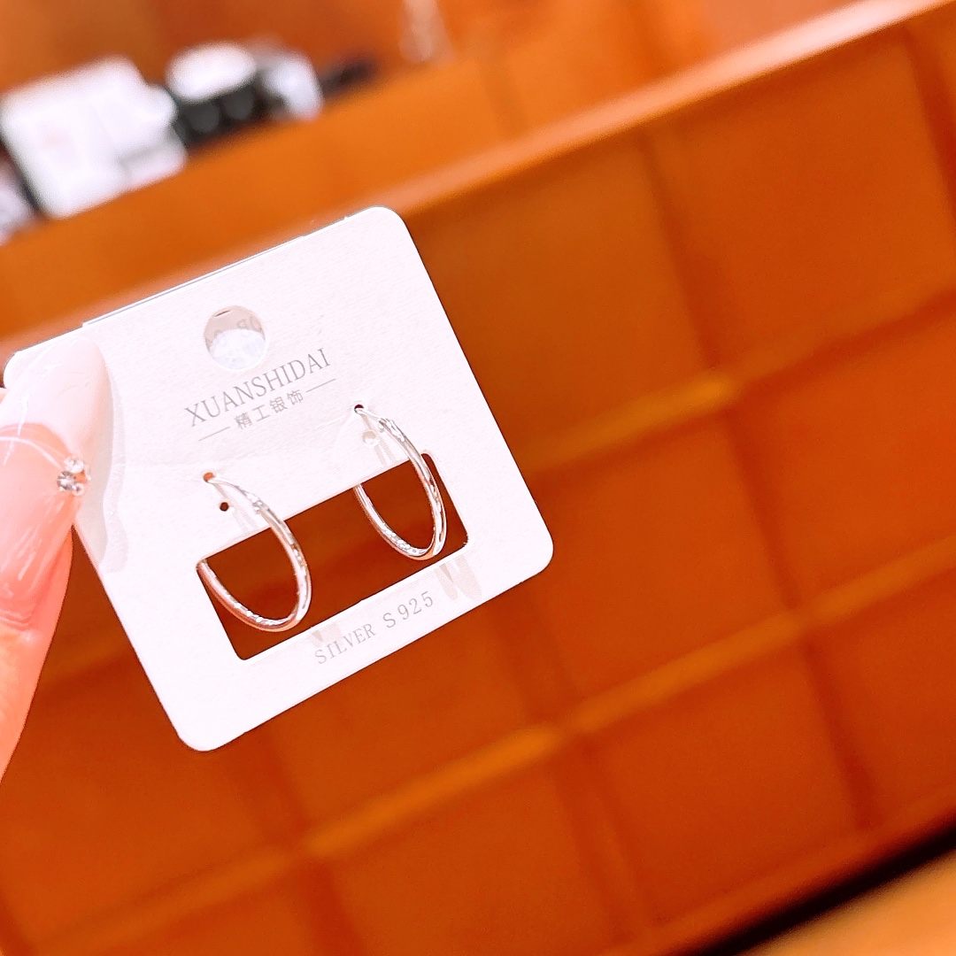 Solid Silver Hoop Earrings Minimalist Wedding Gold